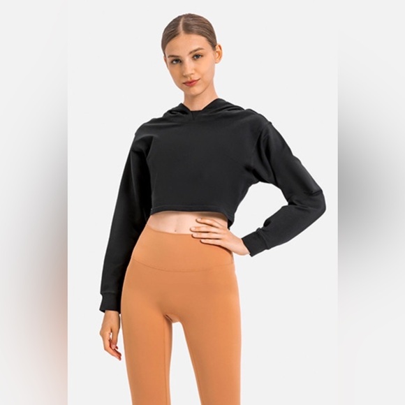 Long Sleeve Cropped Sports Hoodie - Picture 1 of 12